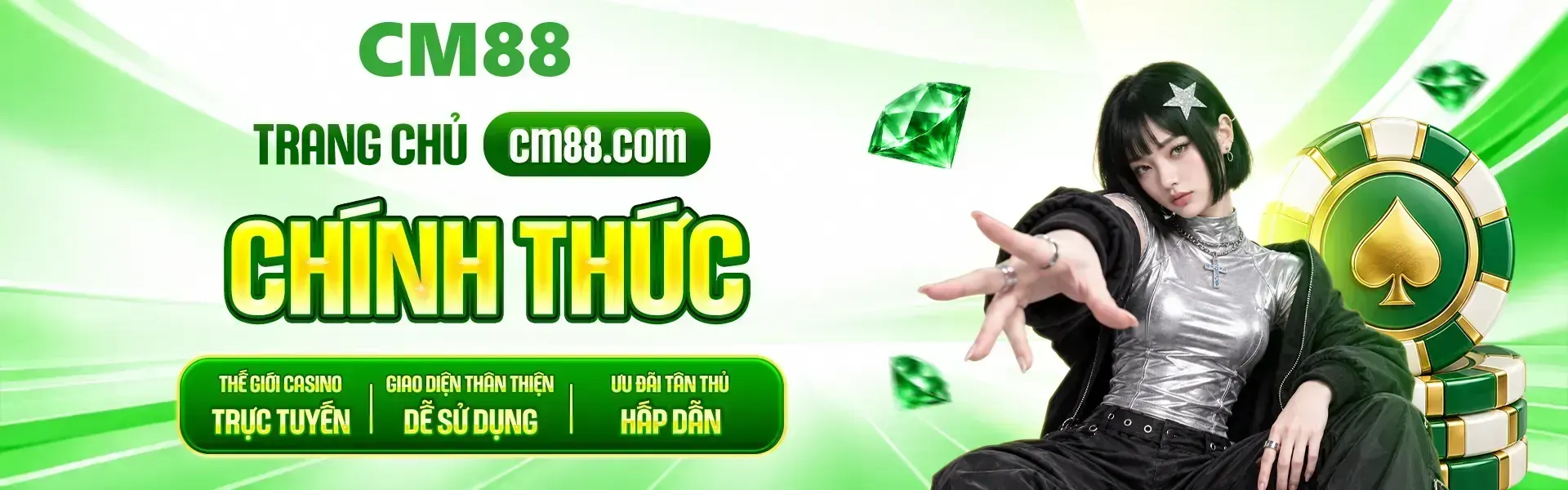 Phiên bản 1: CM88 – Thương hiệu giải trí trực tuyến nổi bật năm 2026, nạp đầu thưởng 100%, đăng ký ngay nhận +68K khám phá kho game phong phú, bảo mật thông tin, giao dịch nhanh chóng.